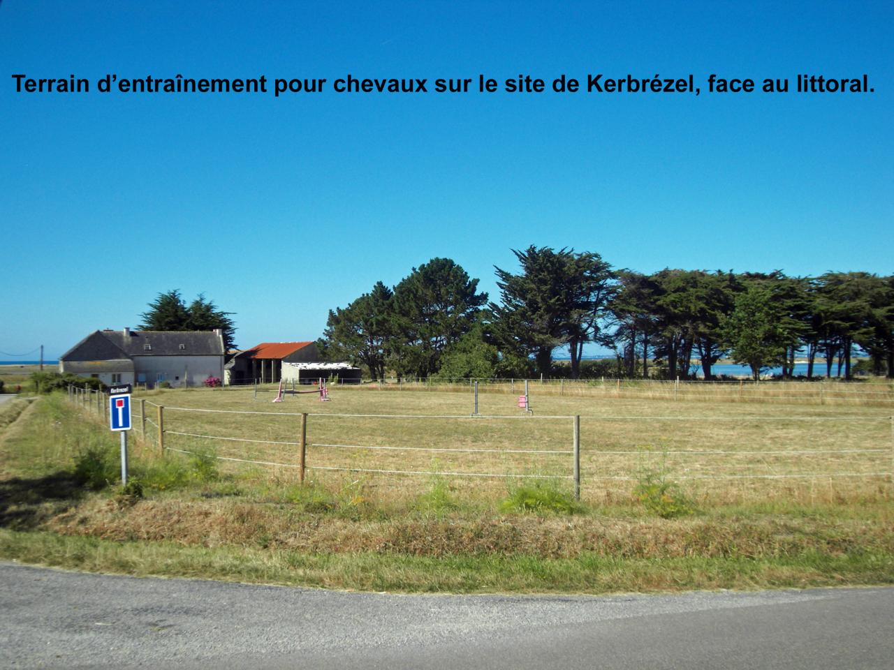 Terrain d'entraînement pour chevaux sur le site de Kerbrézel face au littoral