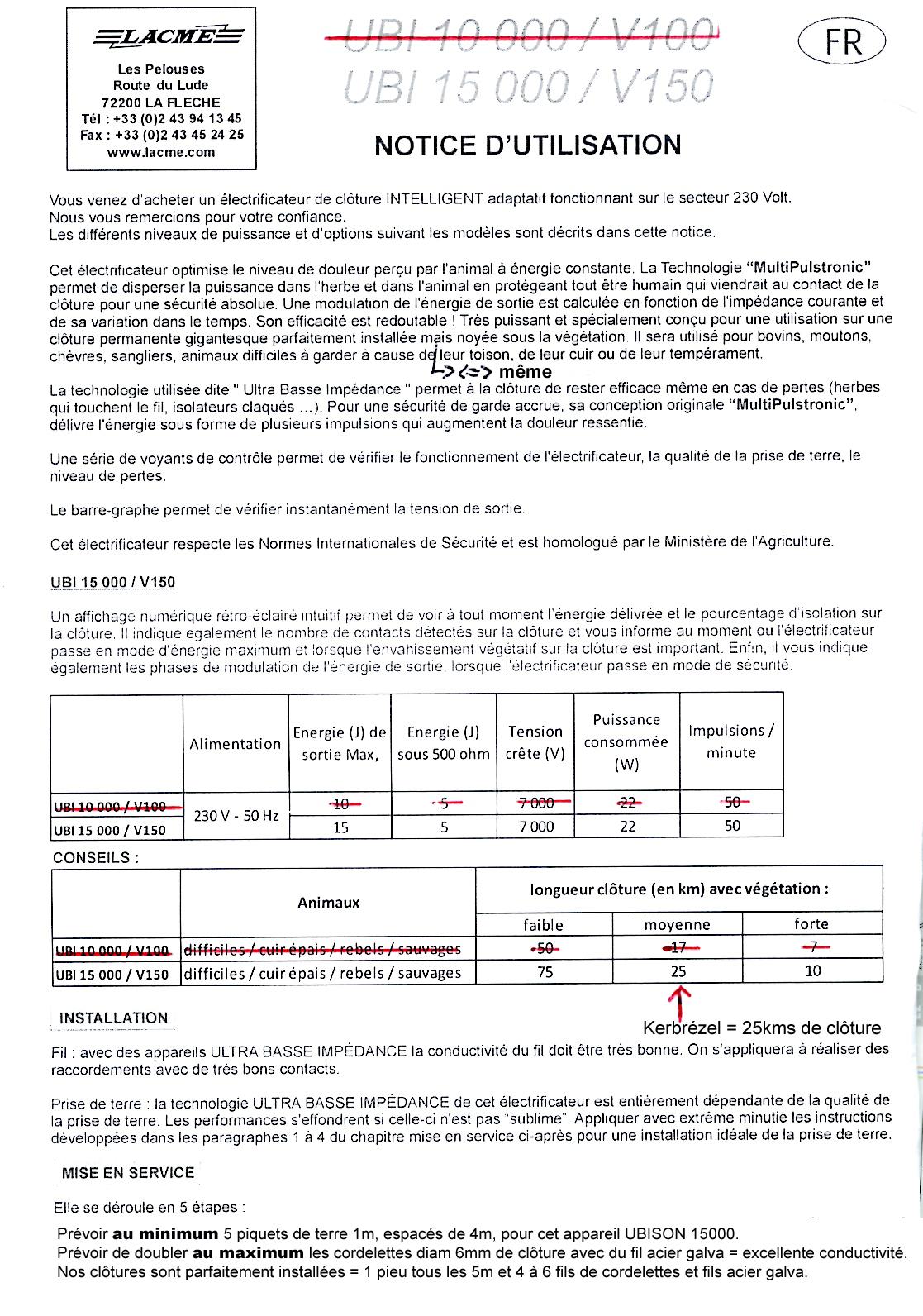 Notre électrificateur UBIison 15000